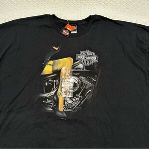 NWT Harley-Davidson Woman Motorcycle Leg with Stiletto T-Shirt Men’s Size 3XL